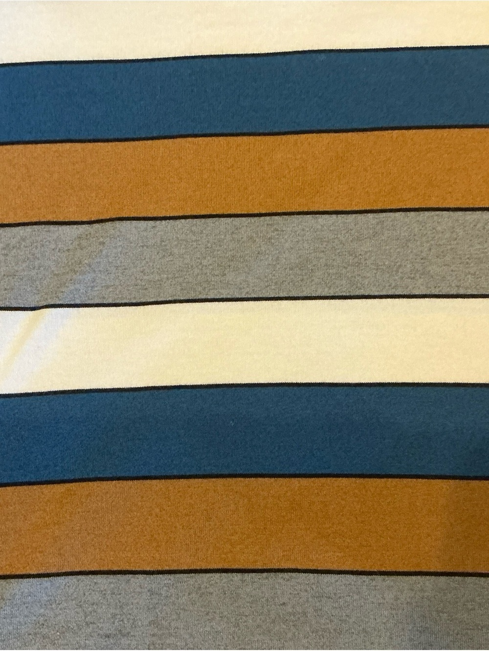 Mr Turk Men's Striped Polo Shirt in Blue, Tan & Gray - Picture 3 of 3
